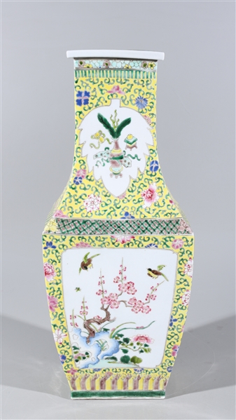 Appraisal: Chinese famille rose enameled porcelain vase with birds flowers and