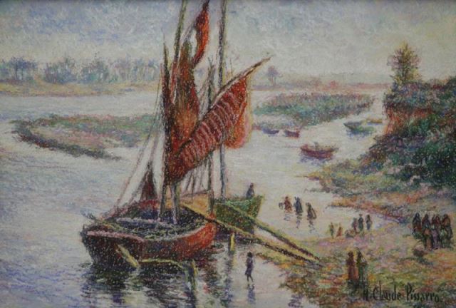 Appraisal: PISSARRO H Claude Pastel on Paper Le FleuvePris de El