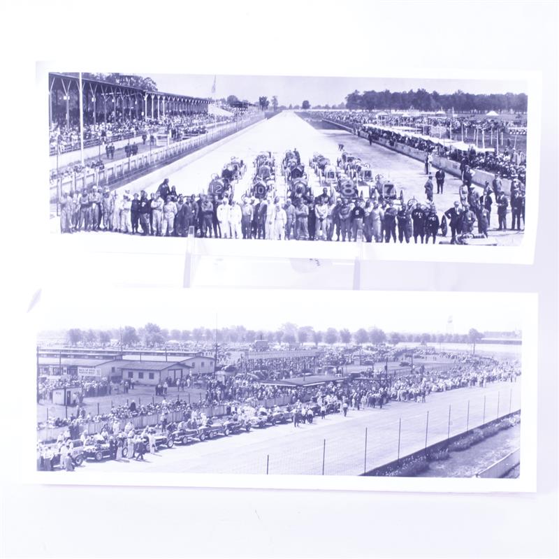 Appraisal: Two Indy Early Racing Photographs Photographs attached to foamboard Indianapolis