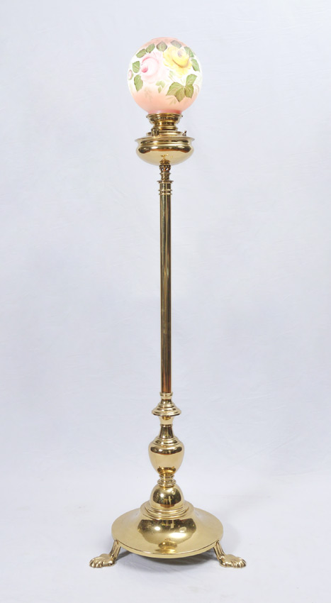 Appraisal: BRASS PIANO FLOOR LAMP Electrified bright brass body round base