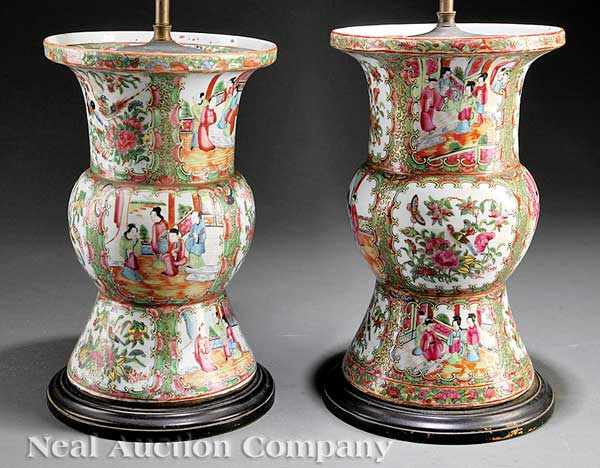 Appraisal: A Very Near Pair of Chinese Canton Famille Rose Porcelain