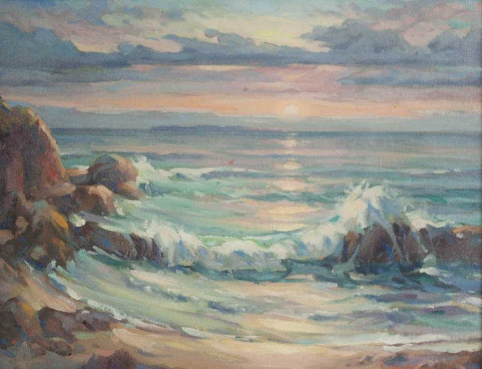 Appraisal: CHRISTIAN VON SCHNEIDAU OIL ON CANVASBOARD California Sweden - Sunset