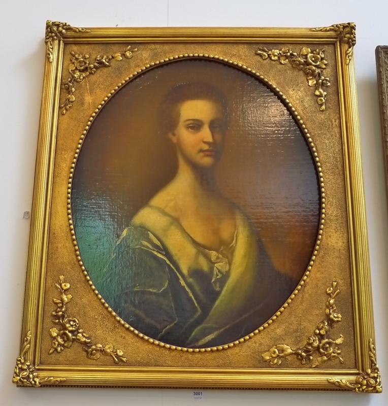 Appraisal: ARTIST UKNOWN PORTRAIT OF A LADY OIL ON CANVAS LAID