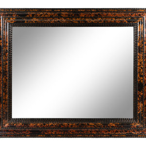 Appraisal: A Flemish Ripple-Molded and Faux Tortoiseshell Veneered Mirror Height x