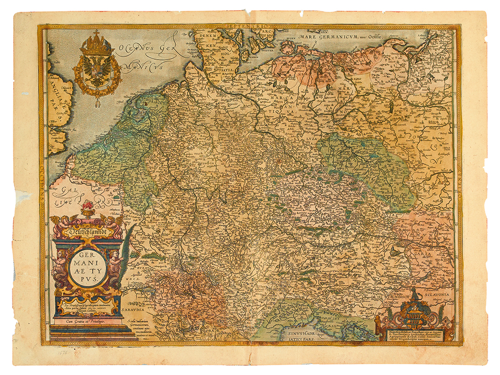 Appraisal: HOGENBERG FRANS Deutschlanndt - Germaniae Typus Double-page engraved map of