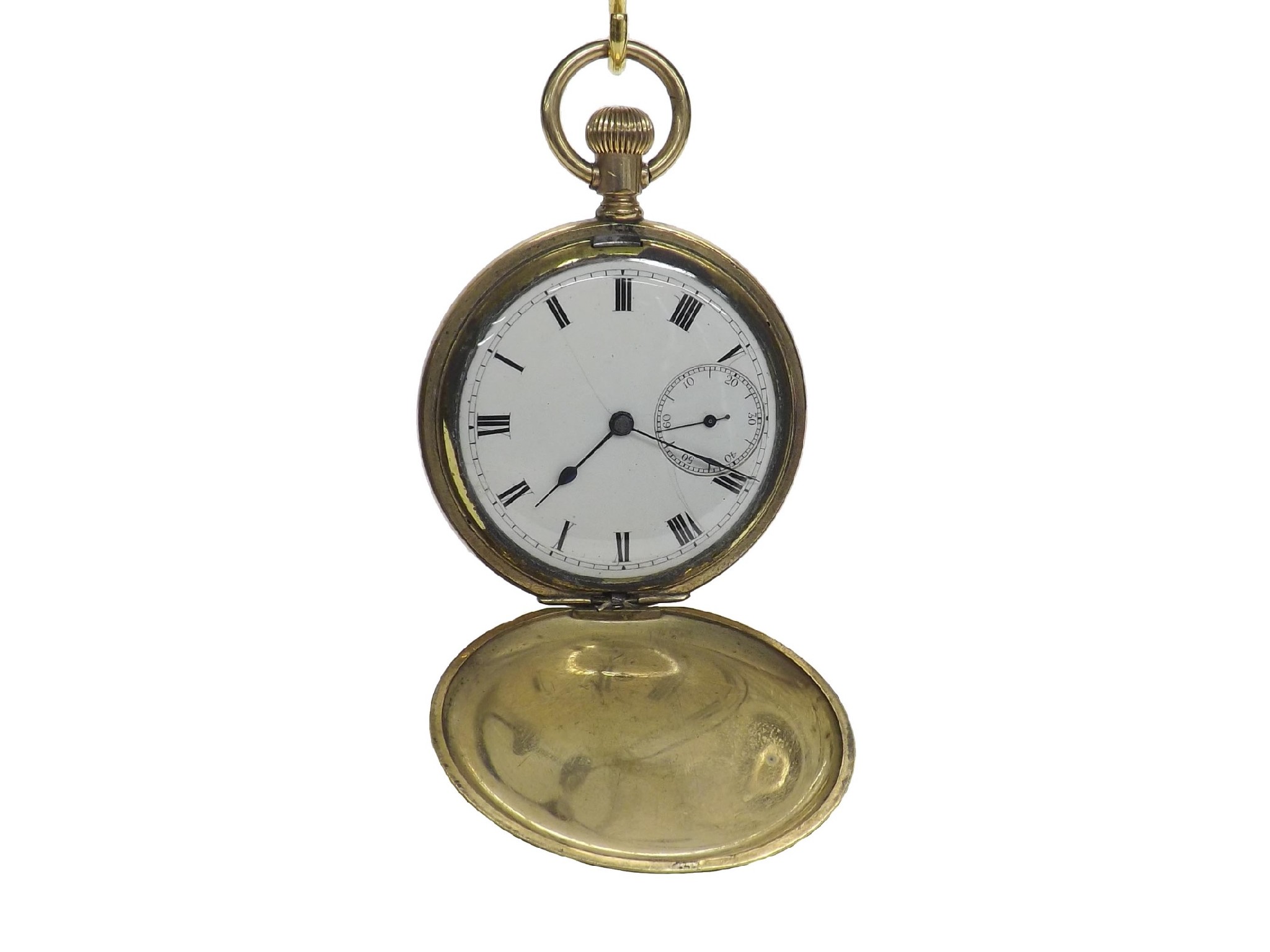 Appraisal: Waltham Traveler gold plated lever hunter pocket watch circa no