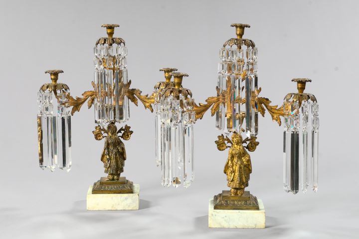 Appraisal: Good Pair of American Three-Light Girandoles third quarter th century