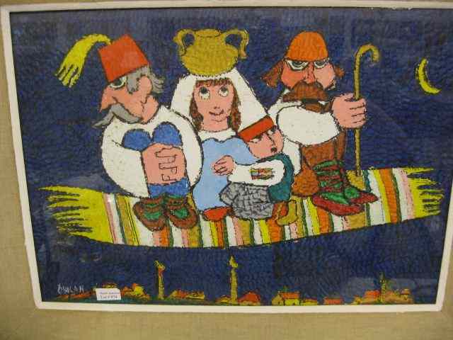 Appraisal: Obican Oil Magic Carpet Ride well listed Judaica artist image