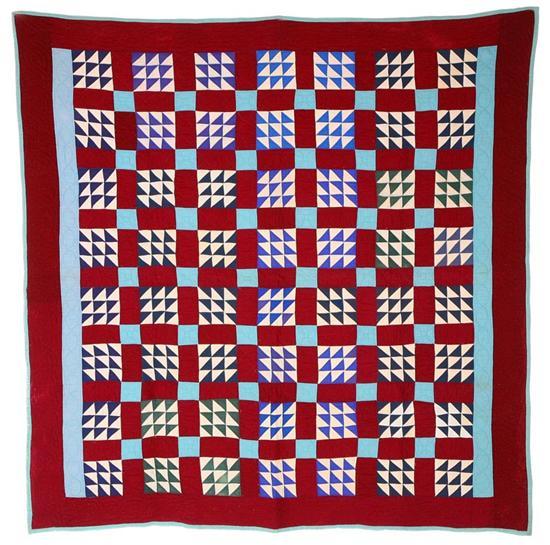 Appraisal: AMISH QUILT Midwest early th century cotton Deep wine border