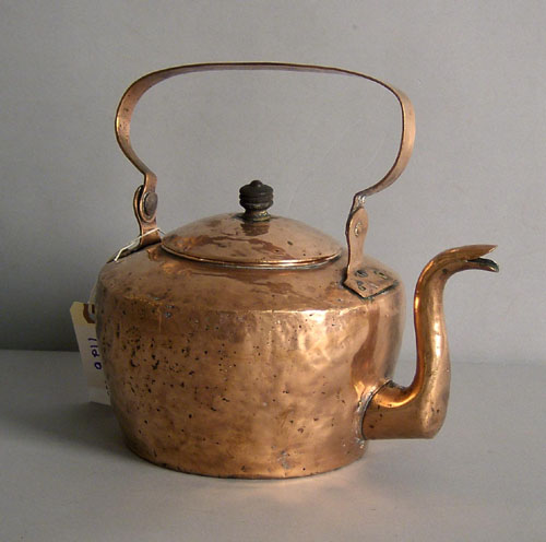 Appraisal: Pennsylvania copper tea kettle th c h