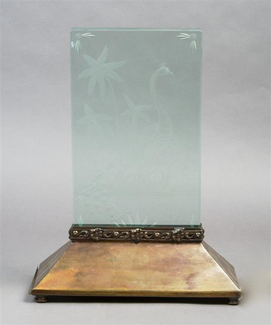 Appraisal: An Etched Glass Luminiere Height inches