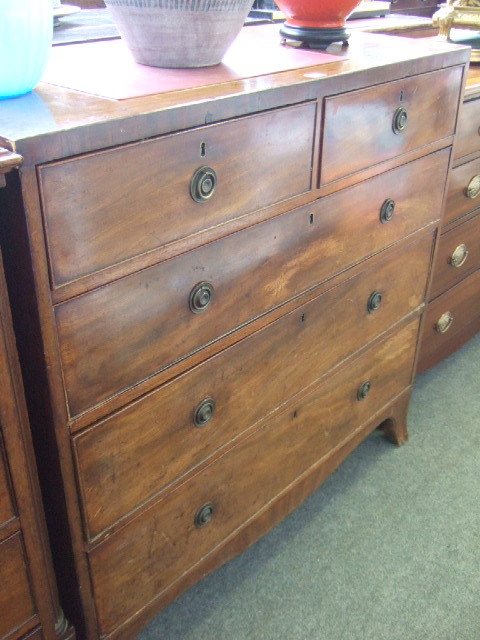 Appraisal: A George III mahogany chest of two short and three