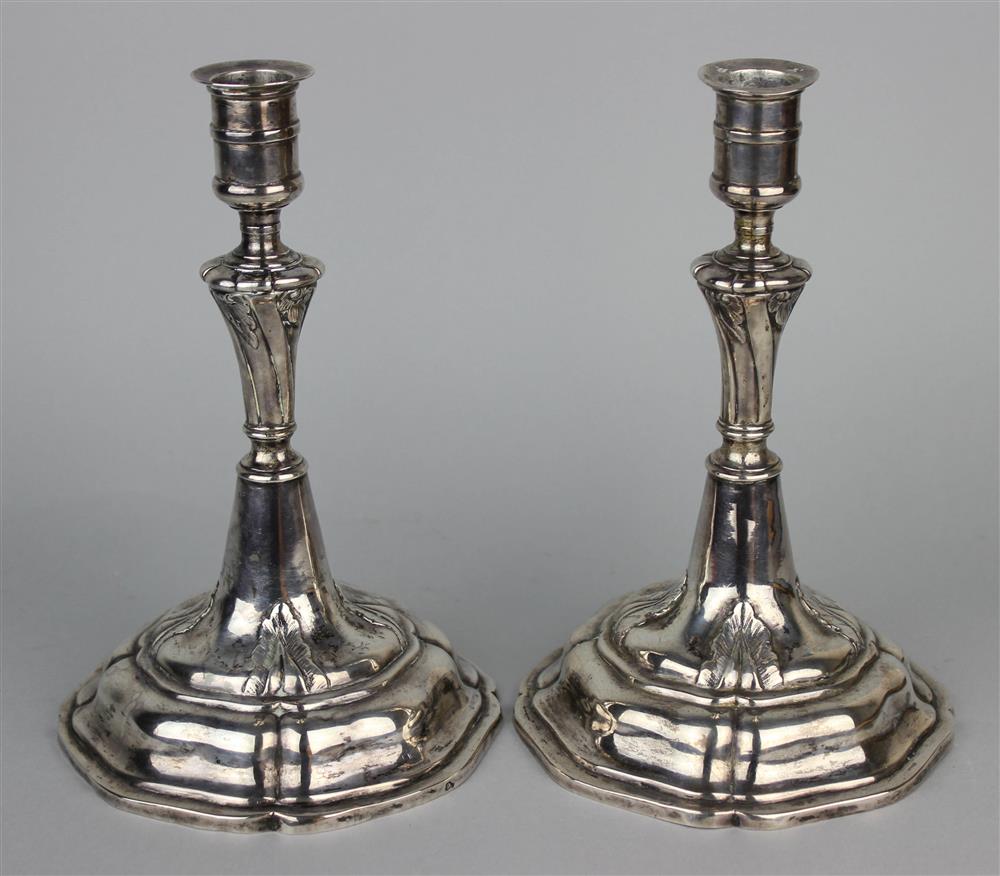 Appraisal: PAIR OF AUSTRIAN SILVER CANDLESTICKS DATED each with -loth standard