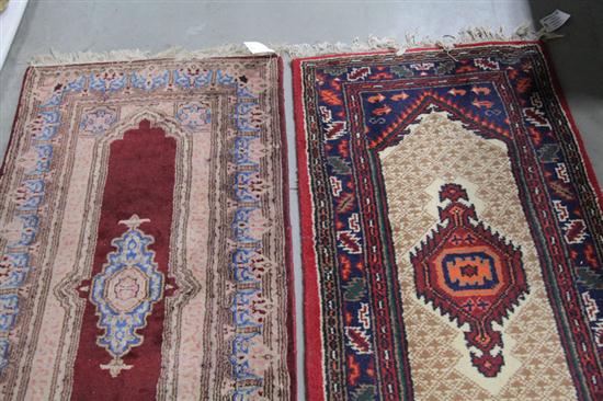 Appraisal: TWO ORIENTAL STYLE RUGS A runner with triple border blue