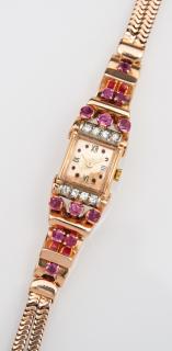 Appraisal: Lady's K Rose Gold Quartz Wristwatch mounted wi Lady's K