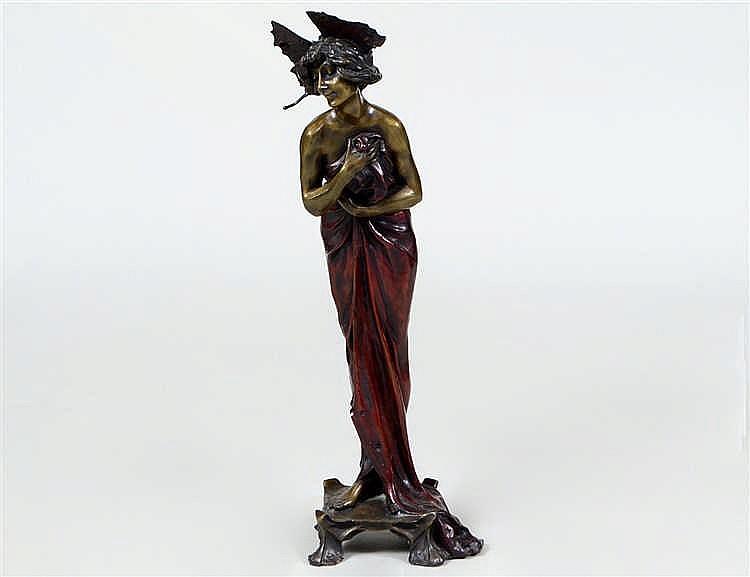 Appraisal: L ALLIOT FRENCH - Pistache Signed and titled Bronze with