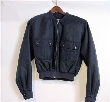 Appraisal: Navy blue nylon bomber jacket ChanelZip front jacket with front