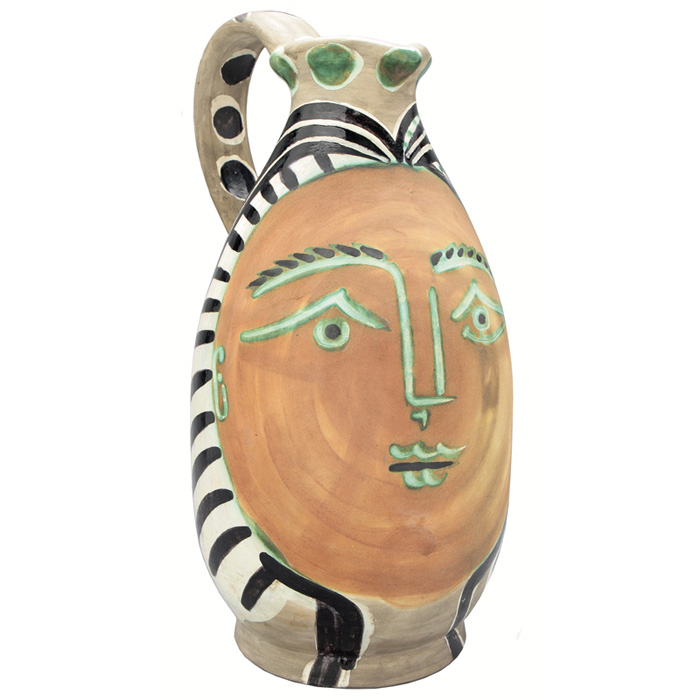 Appraisal: Exceptional Pablo Picasso handled vessel Spanish - La Femme Du