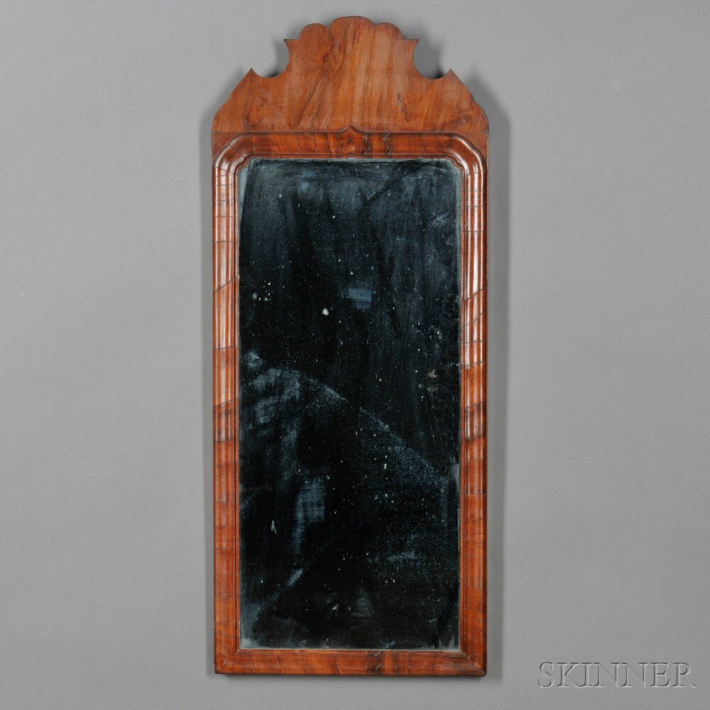 Appraisal: Queen Anne Walnut Mirror possibly New England mid- th century