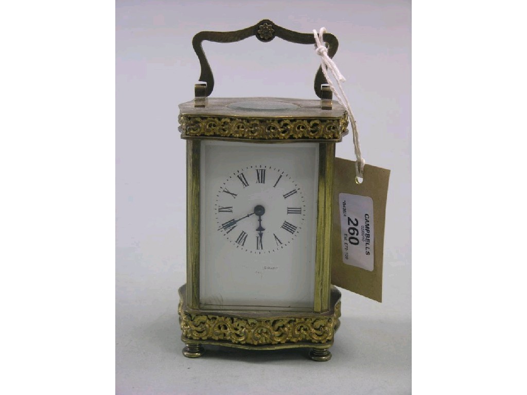 Appraisal: An early th century French brass carriage clock enamelled dial