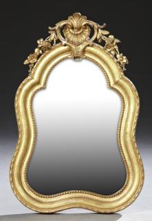 Appraisal: Louis XV Style Gilt and Gesso Carved Beech Mirror early