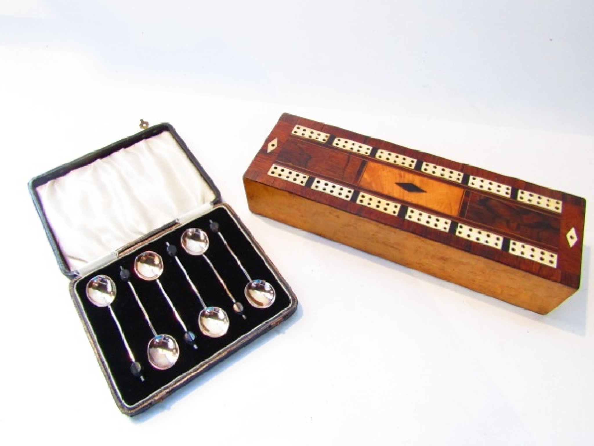 Appraisal: A cased set of six silver spoons Birmingham each with