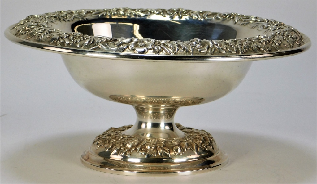 Appraisal: S KIRK SON STERLING SILVER REPOUSSE CENTER BOWL Maryland Late