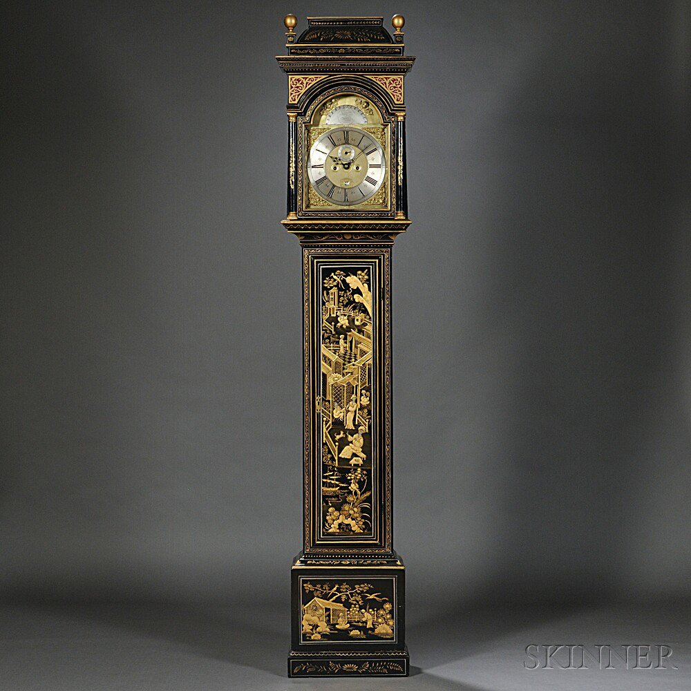 Appraisal: Thomas Hutchinson Japanned Tall Clock late th century with later