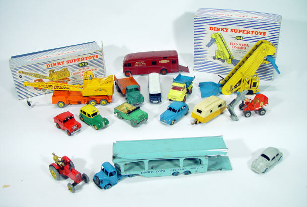 Appraisal: Collection of Dinky Toy vehicles including a boxed Coles crane