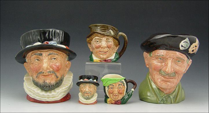 Appraisal: LOT OF ROYAL DOULTON TOBY JUGS To include Beefeater D