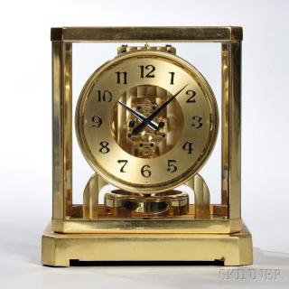 Appraisal: LeCoultre Atmos Clock Switzerland No brass and glass case round