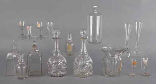 Appraisal: Collection of early colorless glass th c to include flint