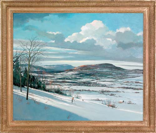 Appraisal: Eric Sloane American - oil on masonite winter landscape titled