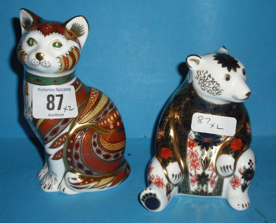 Appraisal: Royal Crown Derby Paperweights Bear And Marmaduke With Certificate Both