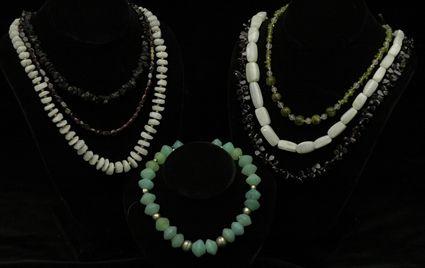 Appraisal: Assorted Hardstone Necklaces Provenance The Collection of Patti Cadby Birch