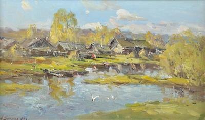 Appraisal: Andrei Shirokov Andrey Shirokov Russian b Spring flood Oil on