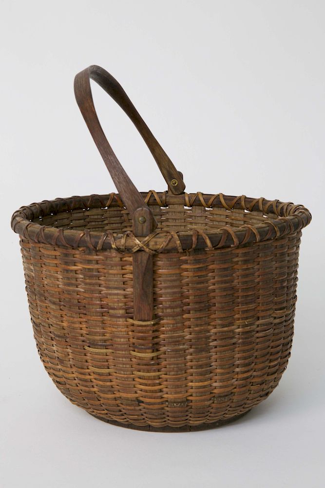 Appraisal: Rowland Folger Nantucket Basket Stenciled R Folger Maker Nantucket Mass