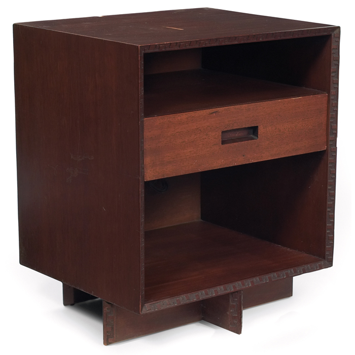 Appraisal: Frank Lloyd Wright night stand manufactured by Heritage Henredon single