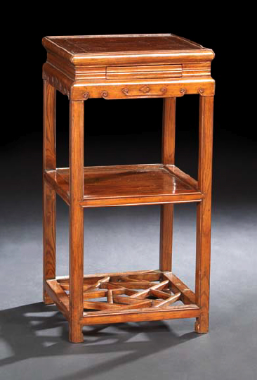 Appraisal: Good Chinese Ju Wood Plant Stand first half th century