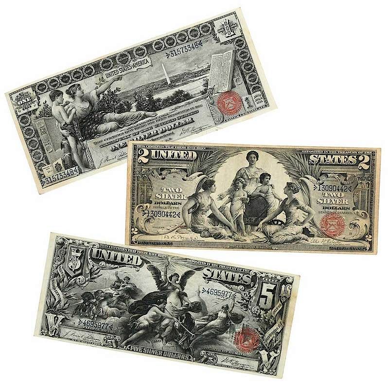 Appraisal: Set of Three Educational Notes Silver Certificates series of and