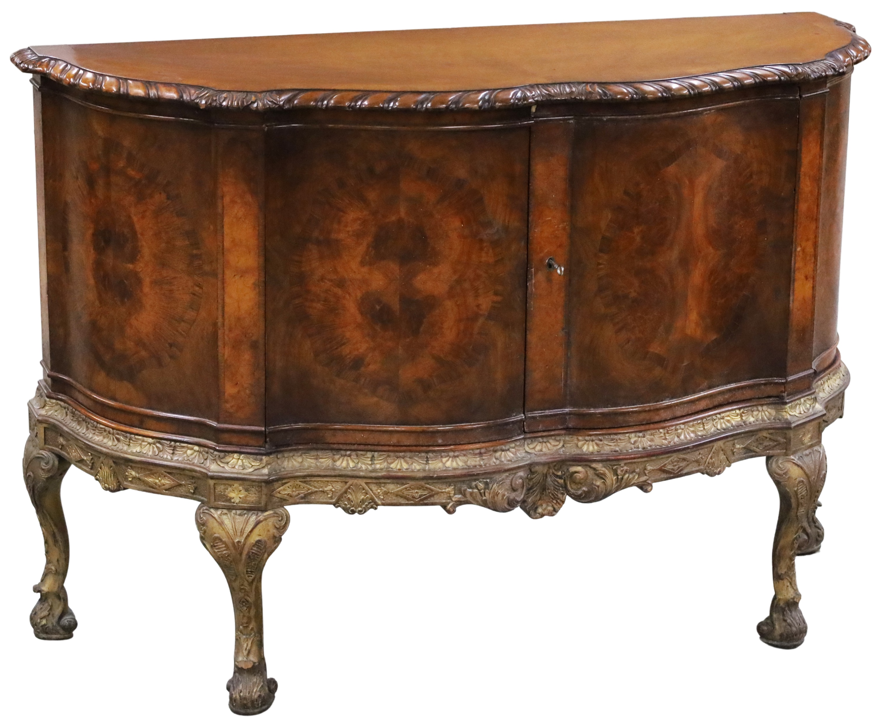 Appraisal: GEORGIAN DESIGN WALNUT COMMODE Georgian design walnut commode having crossbanded