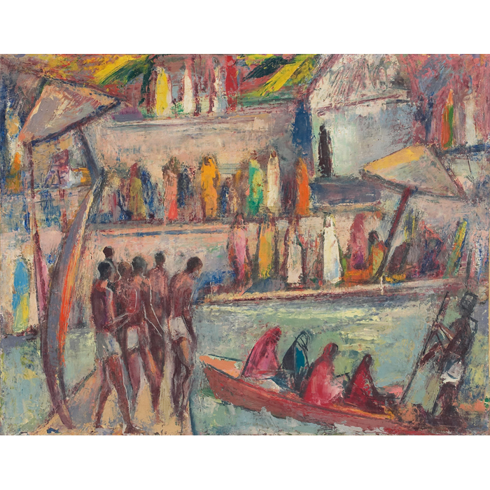 Appraisal: Maurice H Sterne American - ''Benares Ghats '' oil on