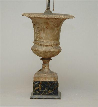 Appraisal: Marble Urn mounted as a Lamp Provenance from the Estate