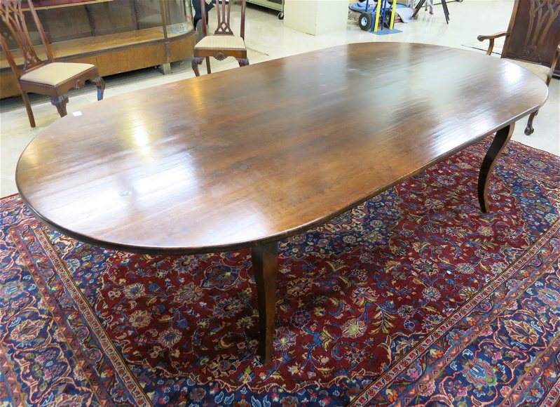 Appraisal: LARGE PROVINCIAL STYLE CHERRY WOOD BANQUET TABLE American made th