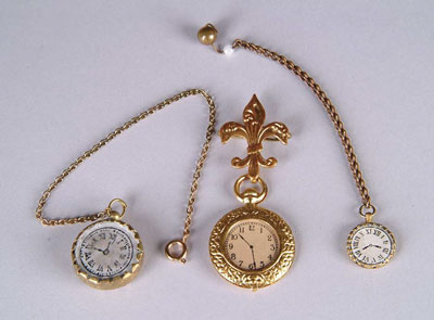 Appraisal: COLLECTION OF THREE DOLL WATCHES This lot contains three vintage