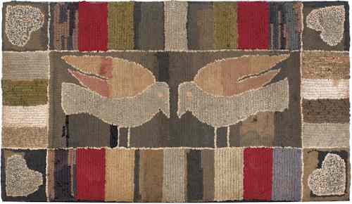 Appraisal: American hooked rug late th early th c the center