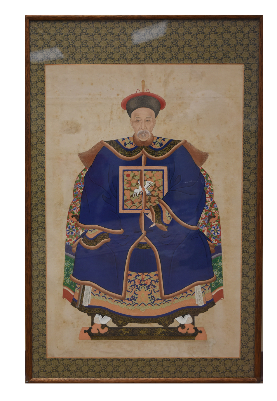 Appraisal: CHINESE ANCESTRAL PORTRAIT OF AN OFFICIAL QING D A Qing