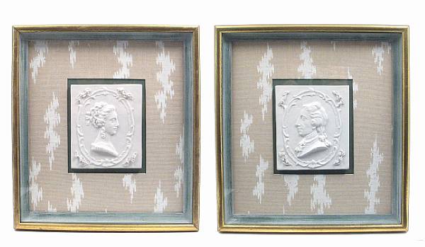 Appraisal: Two Continental blanc de chine relief porcelain panels framed height