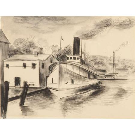 Appraisal: Konrad Cramer American - Sketch for Saugerties Boat circa Estimate