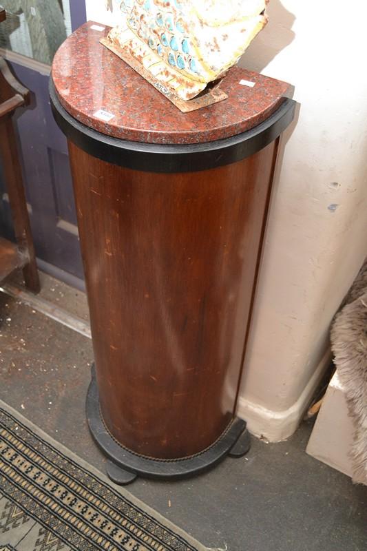 Appraisal: ART DECO PEDESTAL WITH ROSE MARBLE BASE ART DECO PEDESTAL